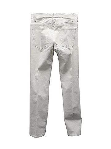 Helmut Lang Helmut Lang Straight Leg Pants in White Cotton (view 2)