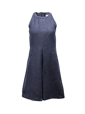 Max Mara 'S Max Mara Halter Dress in Navy Blue Cotton (view 1)