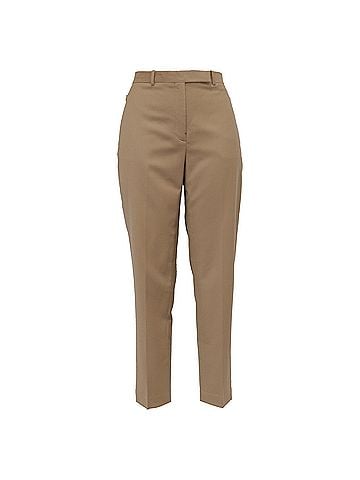 Theory Theory High-Rise Trousers in Beige Wool (view 1)
