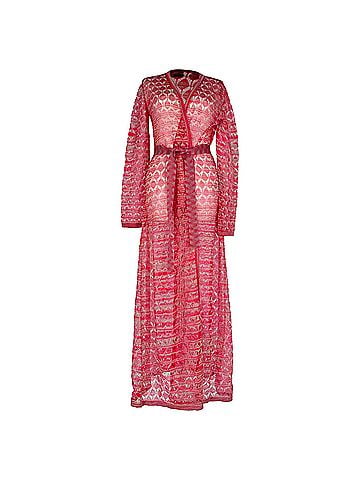 Missoni Missoni Cover Up Robe Maxi Dress in Red Rayon (view 1)