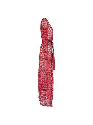Missoni Missoni Cover Up Robe Maxi Dress in Red Rayon (view 2)