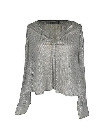 IRO Iro Noumea Blouse in Metallic Silver Polyester (view 1)
