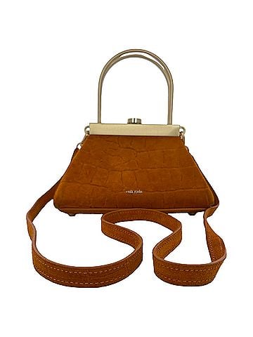 Cult Gaia Cult Gaia Evening Crossbody Bag in Ochre Brown Suede (view 1)