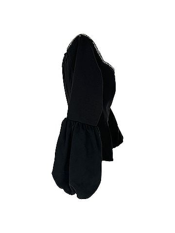 Self-Portrait Self-Portrait Crystal-Embellished Neckline Top in Black Polyester (view 2)