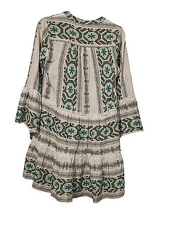 Elan Boho Tiered Embroidered Dress Casual Dress (view 2)