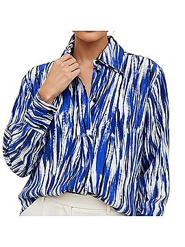 Proenza Schouler Painterly Marocaine Long Sleeve Blouse (view 1)