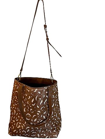 Madewell The Medium Transport Tote: Printed Calf Hair Edition Leather Tote (view 2)