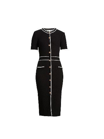 Zoe and Claire Tipped Button Front Midi Sweater Dress Casual Dress (view 1)