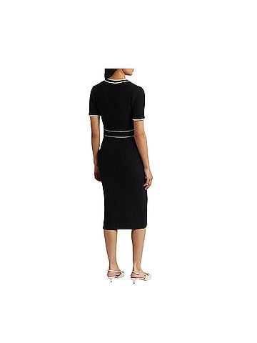 Zoe and Claire Tipped Button Front Midi Sweater Dress Casual Dress (view 2)