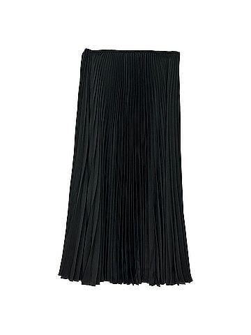 Joseph Joseph Pleated Midi Skirt in Black Polyester (view 1)