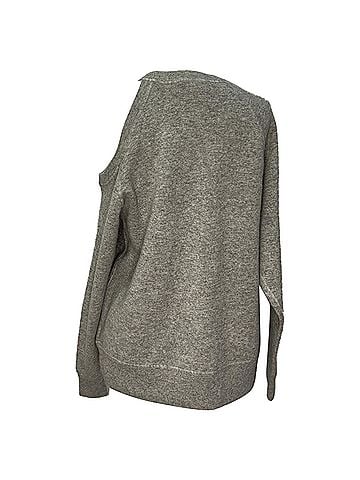 Michael Kors Michael Kors Collection Asymmetric Cutout Sweatshirt in Grey Cotton (view 2)