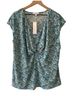Gilli Floral Blue Green White Short Sleeve Blouse Size 1X - photo 1