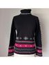 Hanna Andersson 100% Cotton Floral Multi Color Black Turtleneck Sweater Size S - photo 6