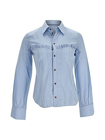 Dsquared2 Dsquared2 Button-Down Corset Accent Shirt in Blue Cotton (view 1)