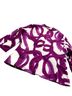 Sandro 97% Cotton 3% Elastane 100% Polyester Print Purple White Blazer Size L - photo 6
