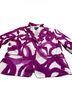 Sandro 97% Cotton 3% Elastane 100% Polyester Print Purple White Blazer Size L - photo 5