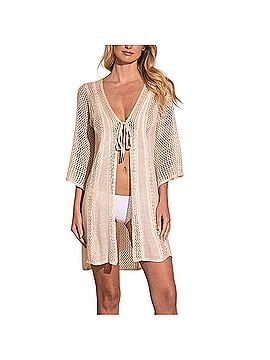 Elan Tie Front Crochet Cover Up Swimsuit Cover Up (view 1)