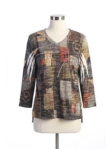 Jess & Jane Contigo Burnout High Low Top in Multi (view 1)