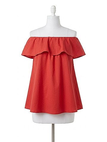 Hatch Chloe Off Shoulder Top in Poppy Red (view 1)