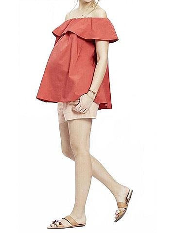 Hatch Chloe Off Shoulder Top in Poppy Red (view 2)