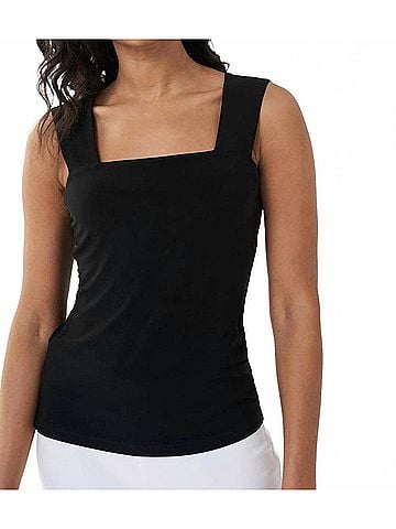 Joseph Ribkoff Square Neck Cami Top in Black (view 2)