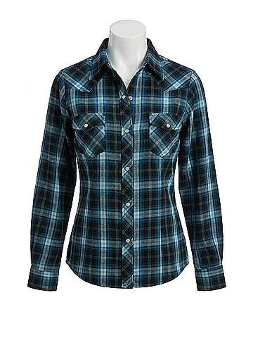 Roper Women's Window Plain Shirt in Blue (view 1)