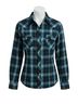 Roper Plaid Blue Women's Window Plain Shirt in Blue Size XL - photo 1