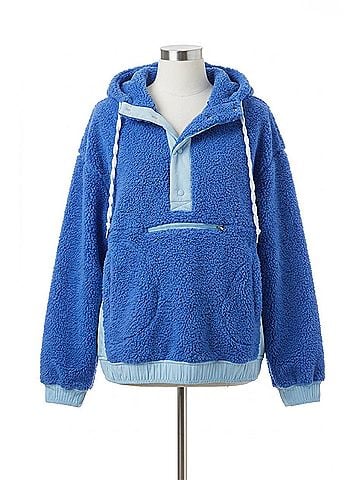 Katydid Collection Sherpa Fleece Pullover in Blue (view 1)