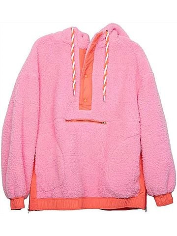 Katydid Collection Sherpa Fleece Pullover in Pink (view 1)