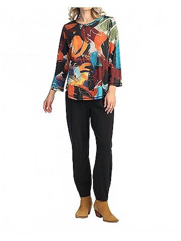 Jess & Jane Ballad Round Neck Top in Multi (view 2)