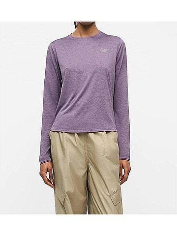 New Balance Athletics Long Sleeved Top in Candied Violet Heather (view 2)