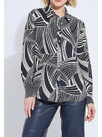 Lyssé Parker Button Down Shirt in Winter Nautical (view 2)