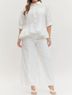 Entro Solid White Chic Ruffle Hem Button-Up Blouse - Plus in White Size 2X - photo 2