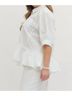 Entro Solid White Chic Ruffle Hem Button-Up Blouse - Plus in White Size 2X - photo 4