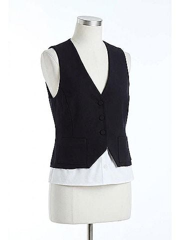 Drew Jess Cropped Vest in Navy (view 1)