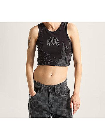 Vans Women's Monotonic Fitted Tank Top in Black (view 2)