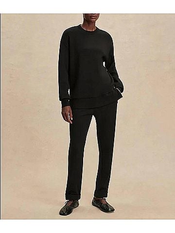 Varley Gabriella Long Sleeve Sweatshirt in Black (view 2)