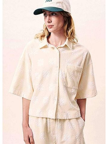 FRNCH Houlena Button Down Shirt in Creme (view 2)