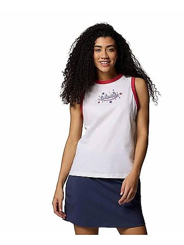 Columbia Rolling Bend Graphic Ringer Tank Top in White (view 2)