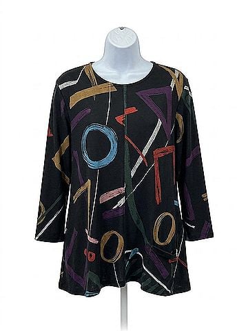 Jess & Jane Highlight Cotton Top in Black (view 1)