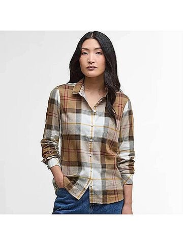 Barbour Bredon Regular Long-Sleeved Shirt in Light Muted Tartan (view 2)