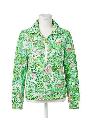 Lilly Pulitzer Eleni Upf 50+ Pullover Top in Resort White Ship To Shore (view 1)