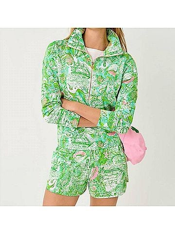 Lilly Pulitzer Eleni Upf 50+ Pullover Top in Resort White Ship To Shore (view 2)