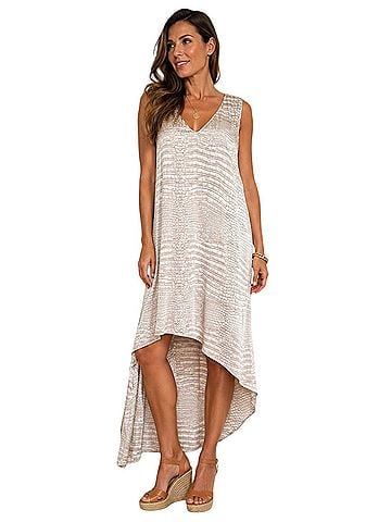 BCBGMAXAZRIA Avery Croc
Print High Low Maxi Casual Dress (view 1)