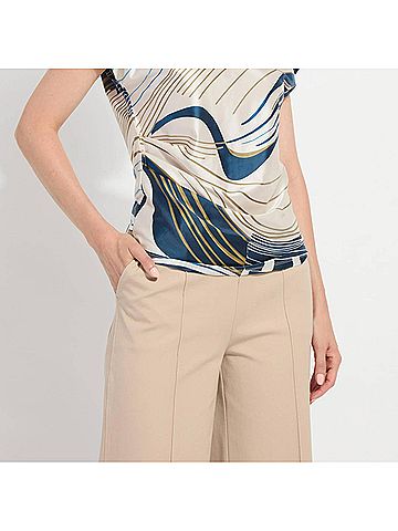 Lyssé Faride Side Pleated Printed Top in Block Puzzle (view 2)