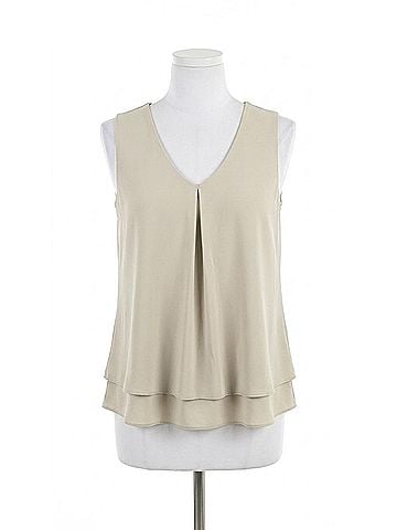 Frank Lyman Design Tirian Tiered V-Neck Tank Top in Pistachio (view 1)