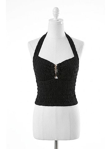 Vintage Havana Lilli Halter Top in Black (view 1)
