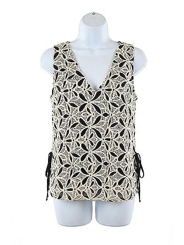 FRNCH Quarterdeck Embroidery Tank Top in Black (view 1)