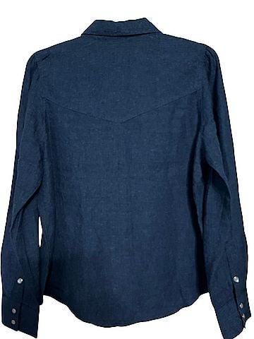 Nicole Miller 100% linen western style shirt Long Sleeve Blouse (view 2)