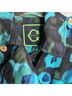 C. Wonder Floral Blue Black Trenchcoat Size S - photo 3